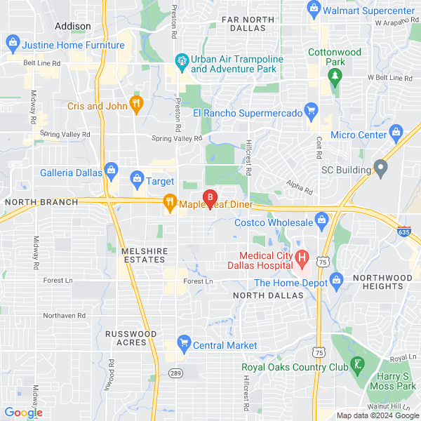 Dallas Towing Service & Roadside Aassistance location map: 6350 Lbj Fwy, Dallas, TX